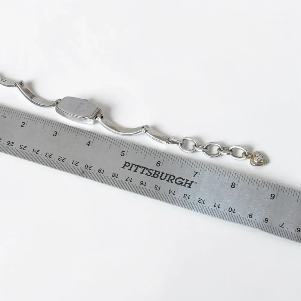 Brighton Venezia Two Tone Silver Gold Etched Watch Toggle Clasp Quartz 7-8 Inch